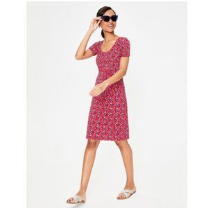 Boden Elspeth Jersey Dress Bird Print Dress - 14